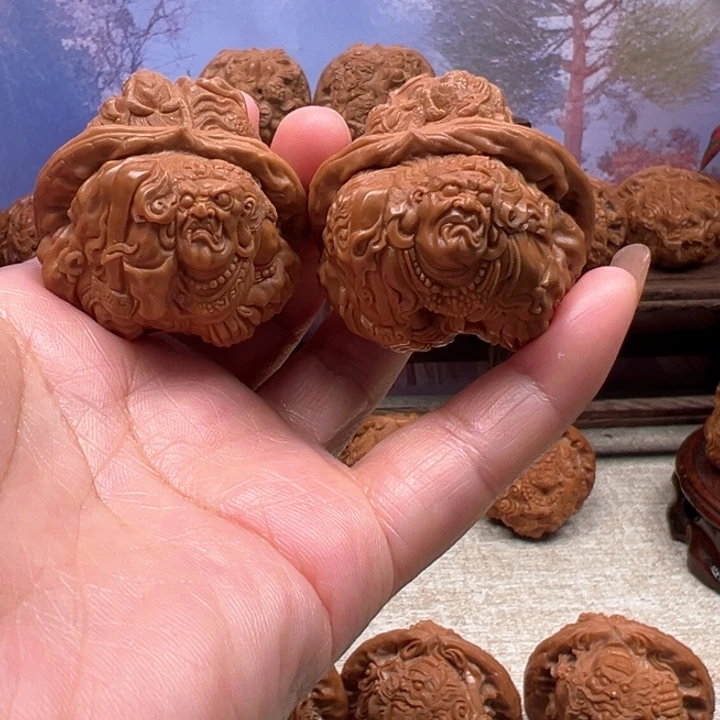 核桃把件蛤蟆头御龙明王