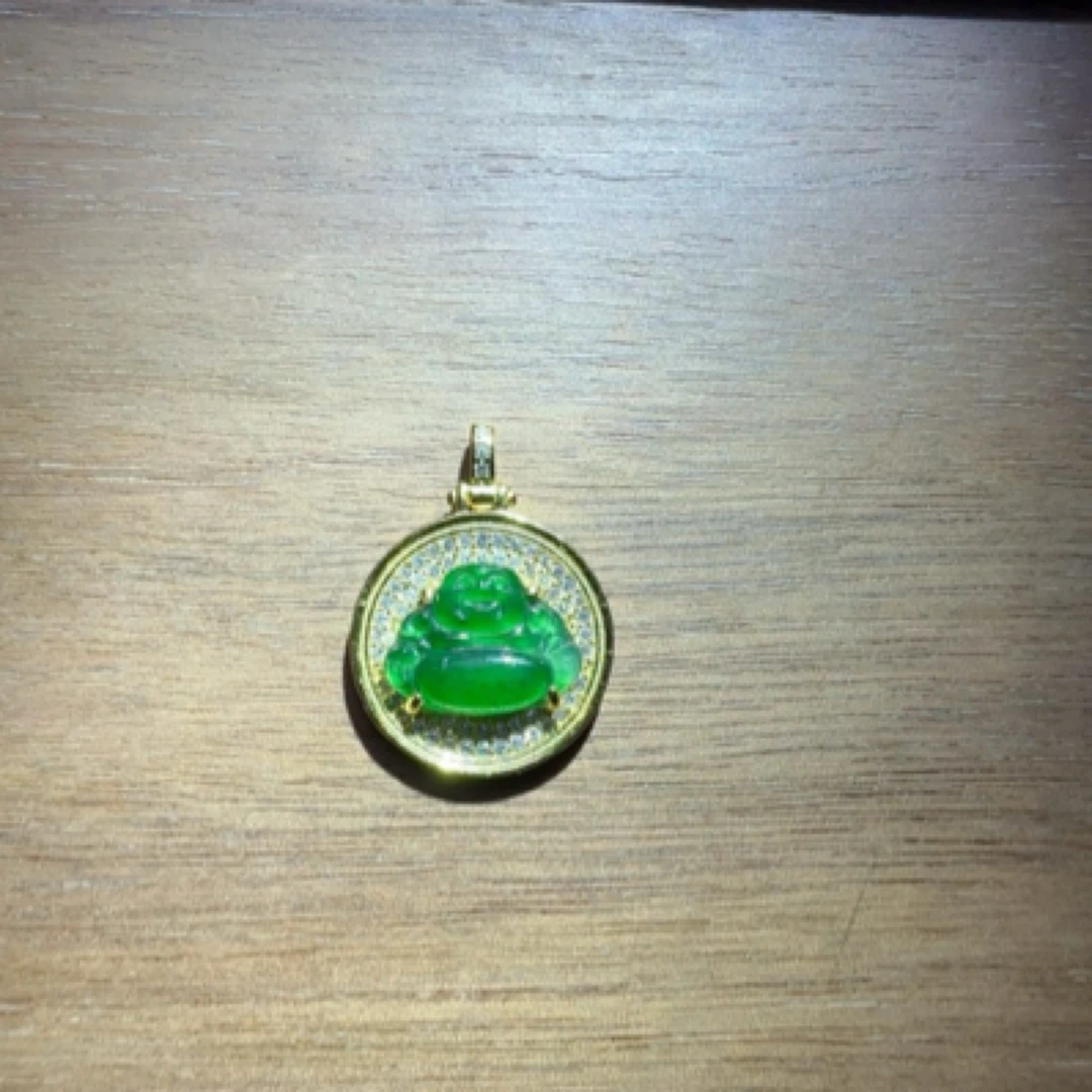 天然翡翠佛公吊坠