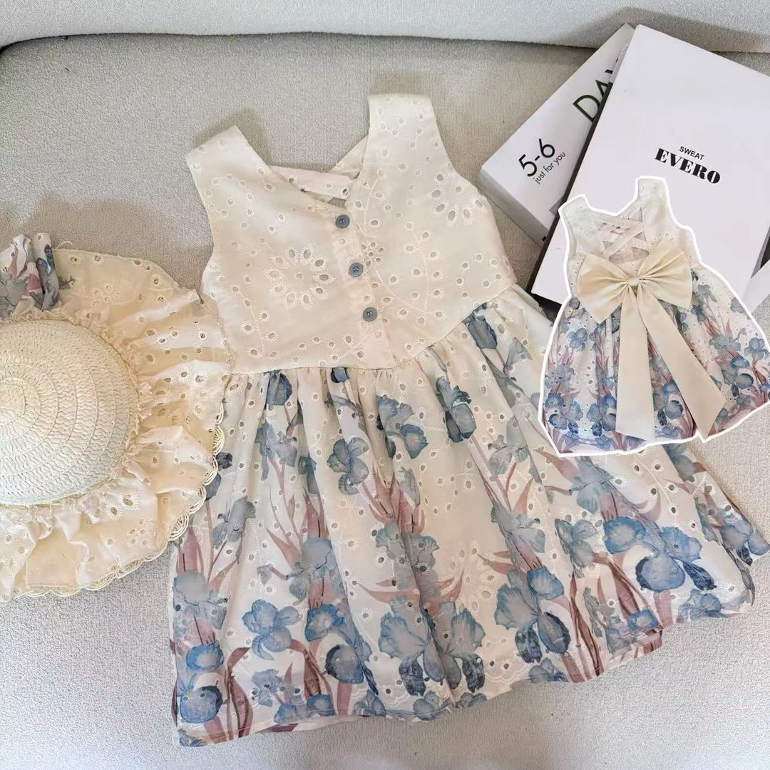 2025女童连衣裙夏装2025新款儿童裙子小女孩公主裙碎花裙女宝