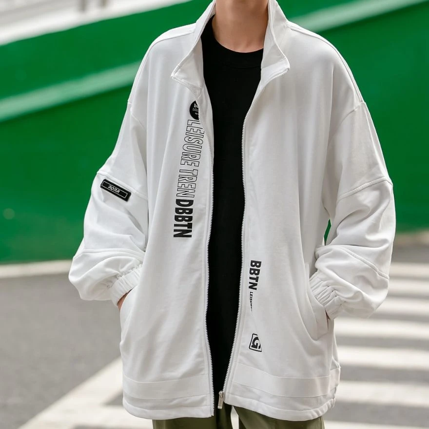 11070高端专享春款棒球外套白色