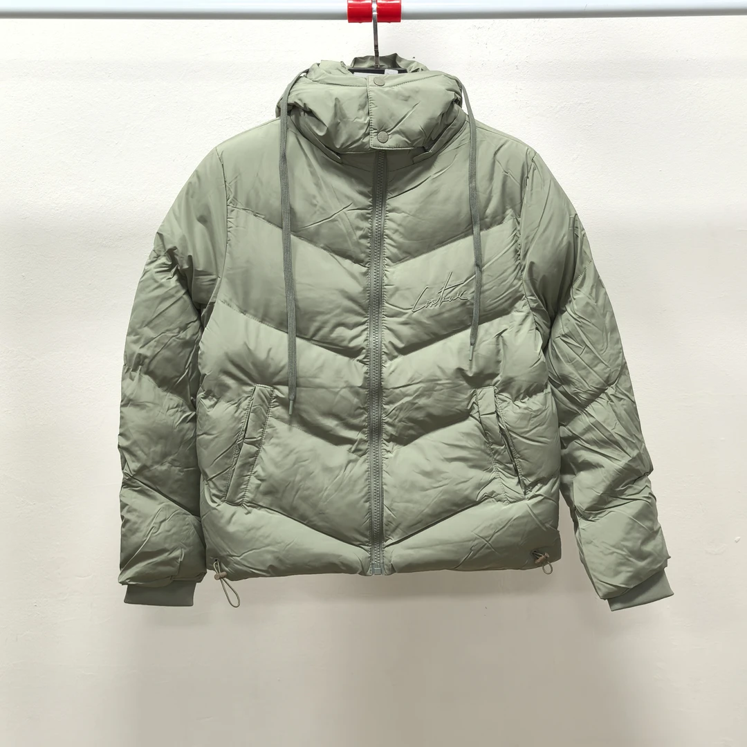 时尚潮流连帽百搭舒适好穿浅绿色棉服TCCM1572