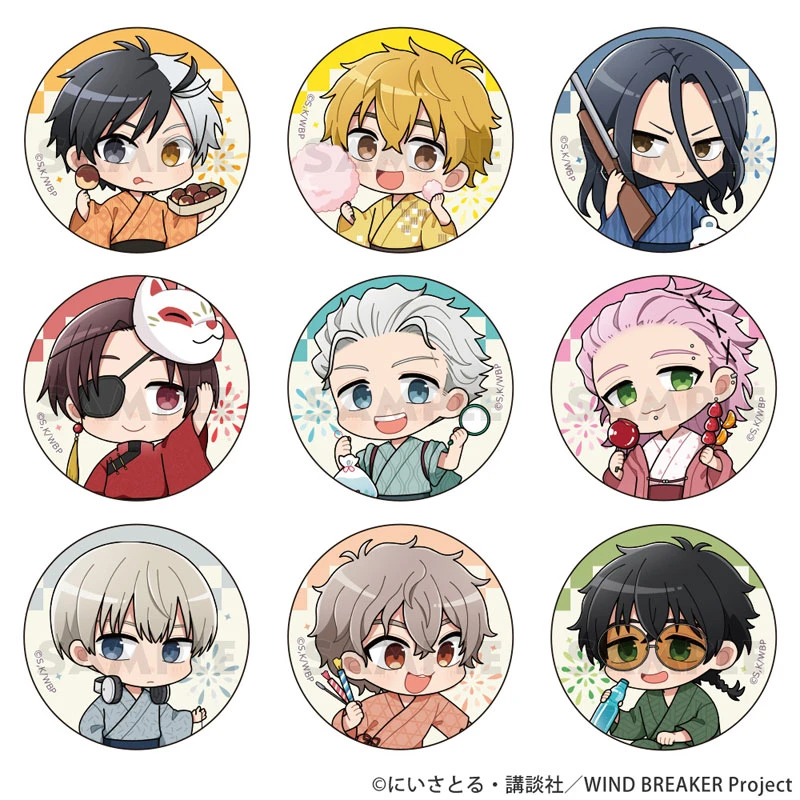 【吧唧】防风铃夏日祭浴衣Q版吧唧（全9种）盲盒代拆