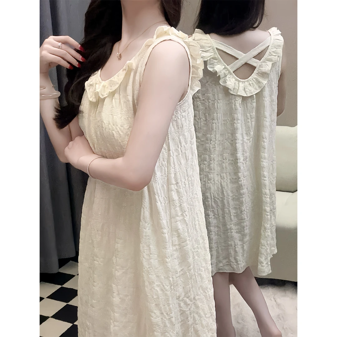 性感睡衣女夏季天薄款吊带胸垫云朵棉2025新款网红风睡裙家居服