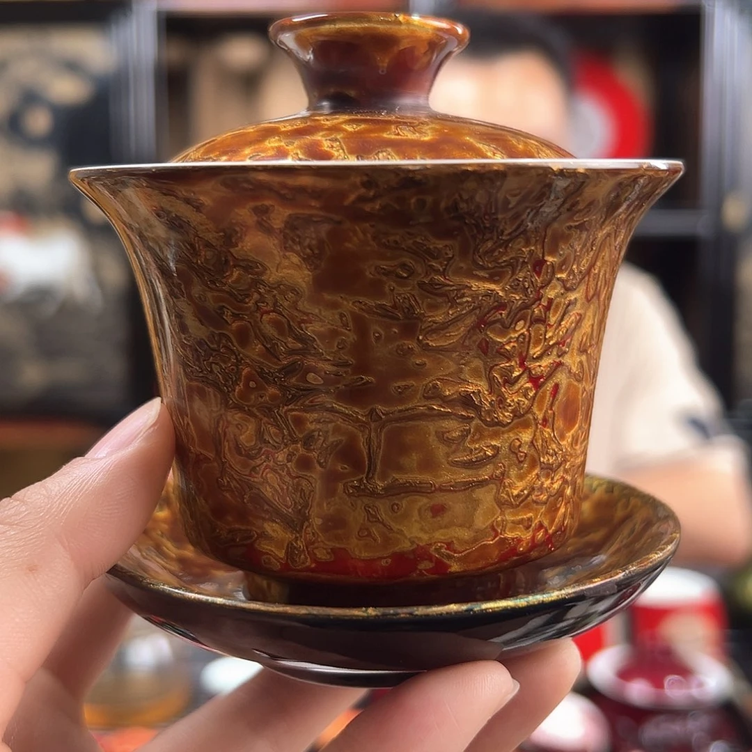 千里江山三才盖碗