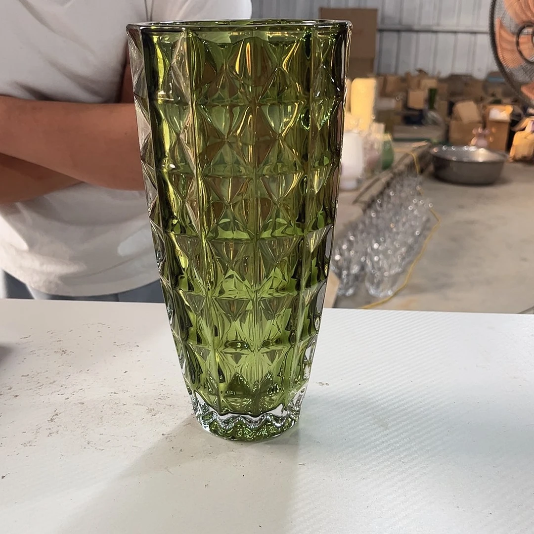水晶花瓶捷克绿色