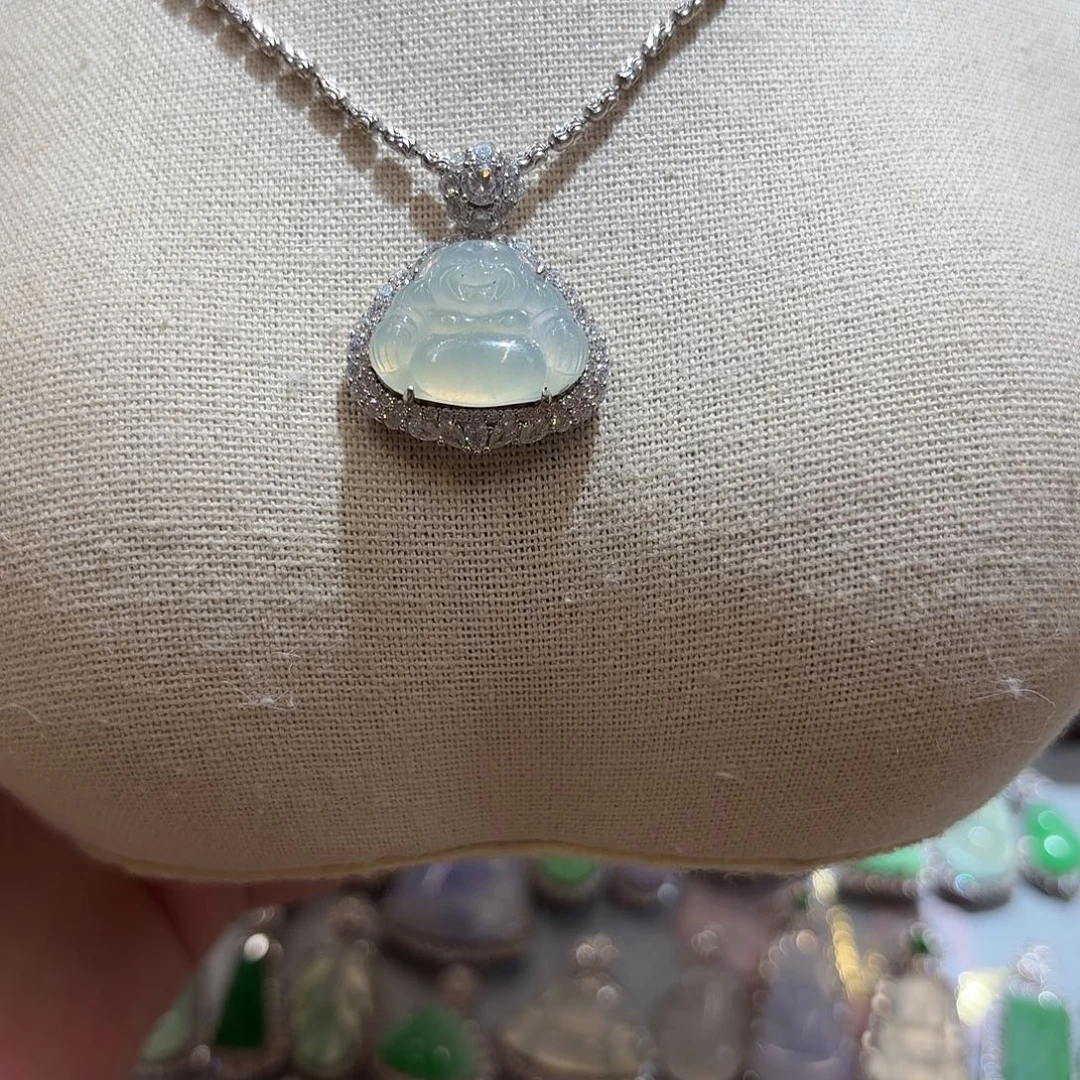 翡翠银S925镶嵌吊坠(不含链)