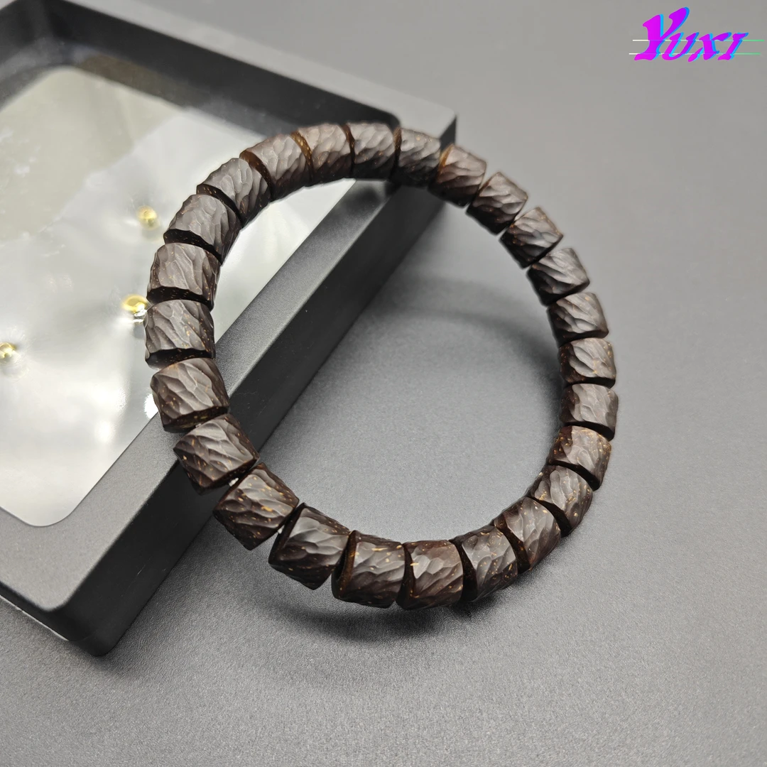 印尼椰蒂原生态手工雕刻S级微棕手串