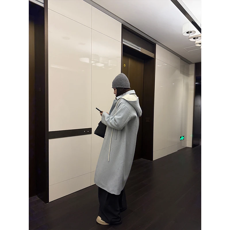 铅笔小鑫大码女装 慵懒风宽松休闲连帽防风保暖经典大衣