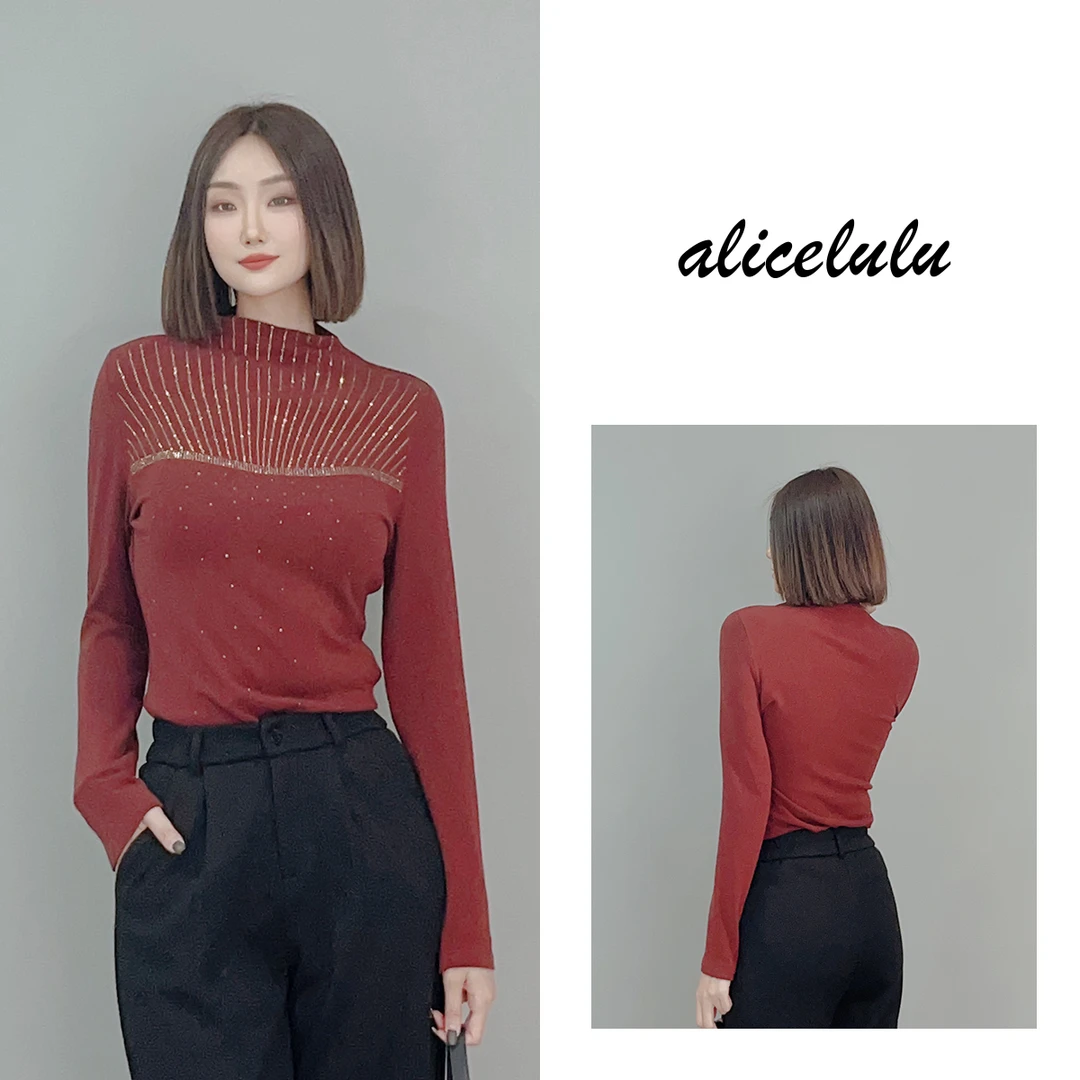 6 alicelulu “日出光芒”衬衫璀璨烫钻弹力显瘦S2141369W