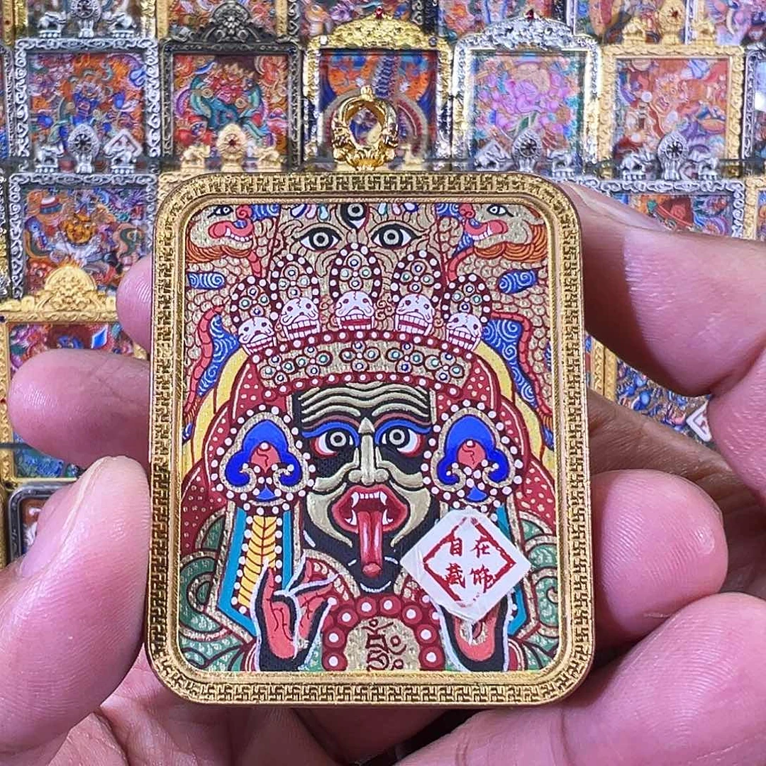 吊坠热贡彩唐扎基拉姆唐卡