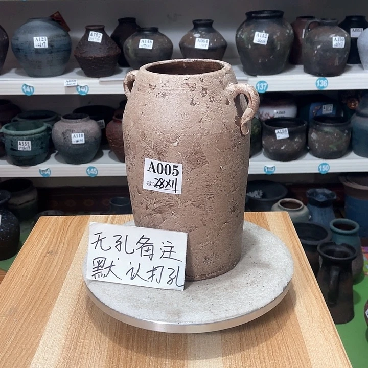 红陶手工制作工艺花盆