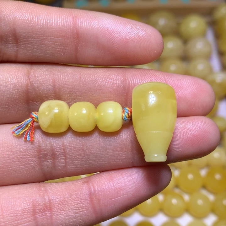 蜜蜡裸石未镶嵌天然俄料黄白花蜜蜡套装8.5-11.5