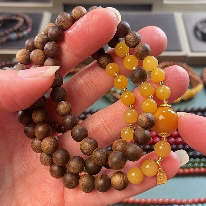 沉香手串0.6绿棋沉香手串