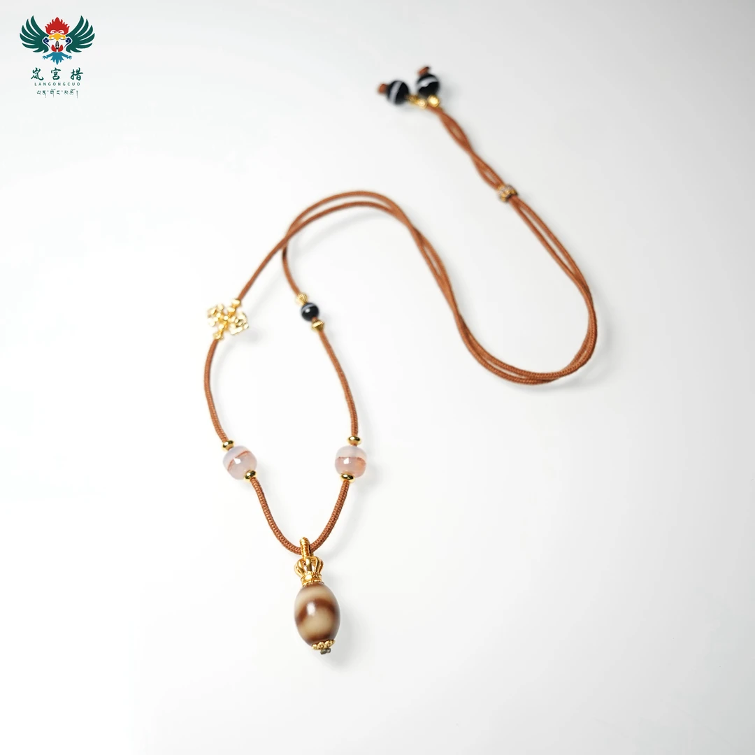 岚宫措｜虎牙天珠项链 G051