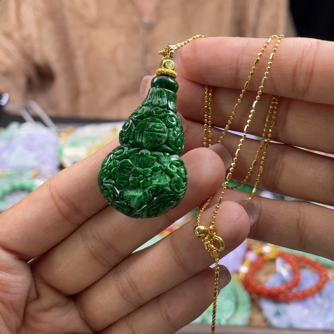 翡翠未镶嵌颈饰代编织