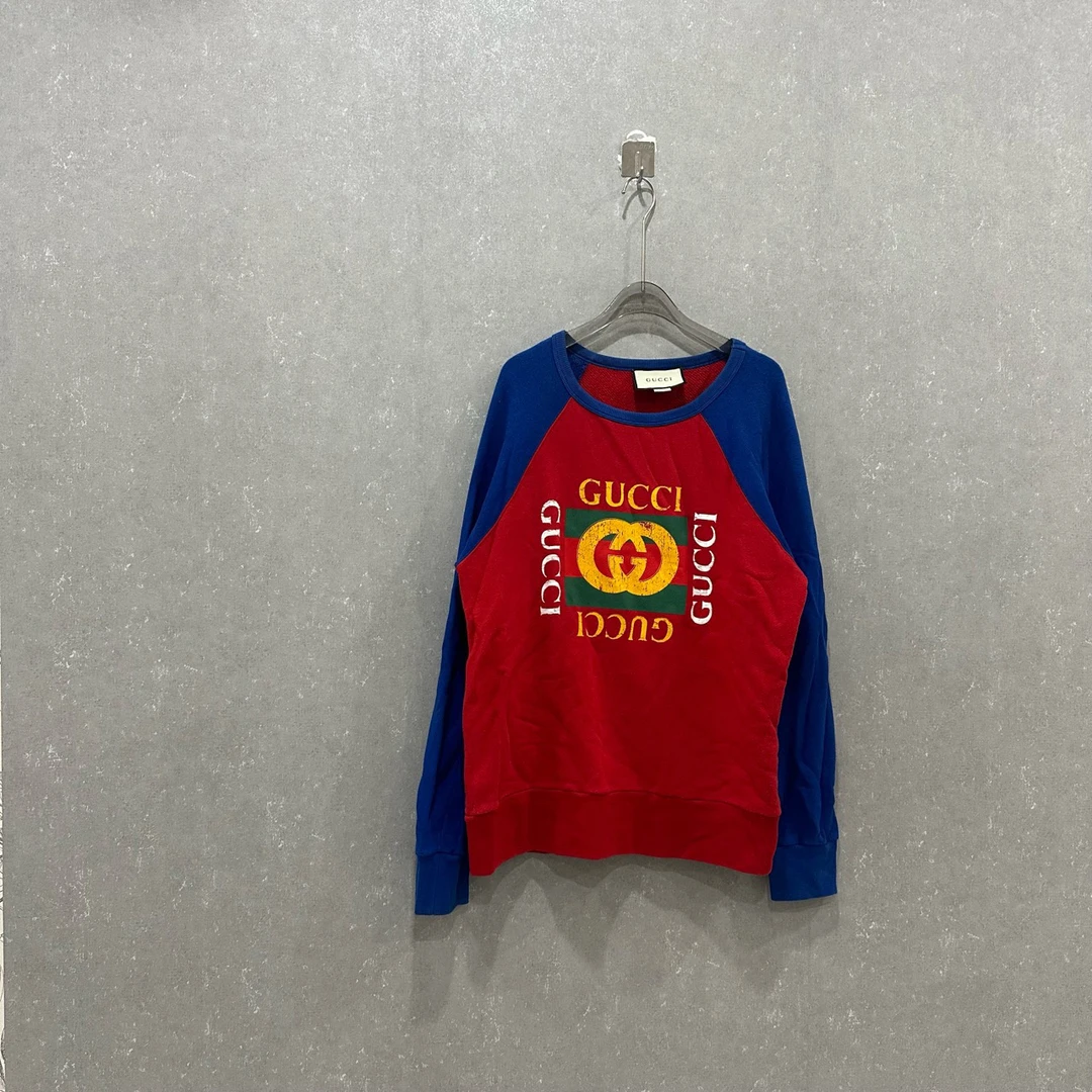 全新未使用 GUCCI/古驰 纯色字母印花圆领长袖卫衣 XS码/003565