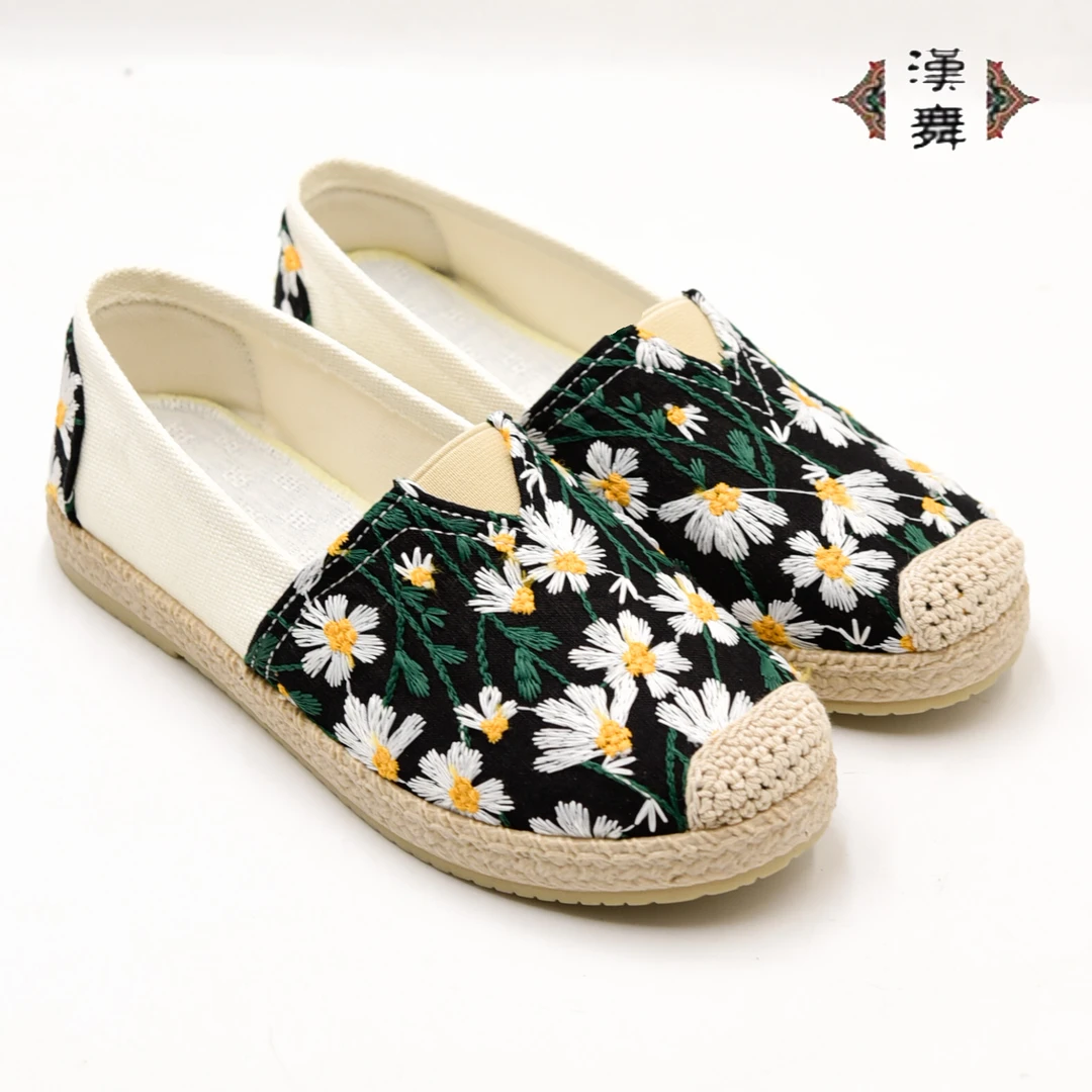 【赋菊】汉舞夏季新款布鞋渔夫鞋一脚蹬防滑软底透气女鞋F603