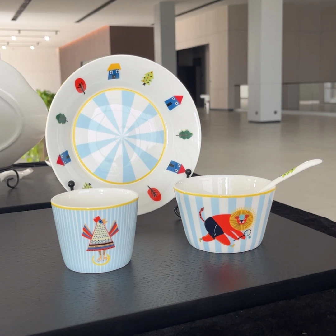 瓷片动物乐园蓝色套装