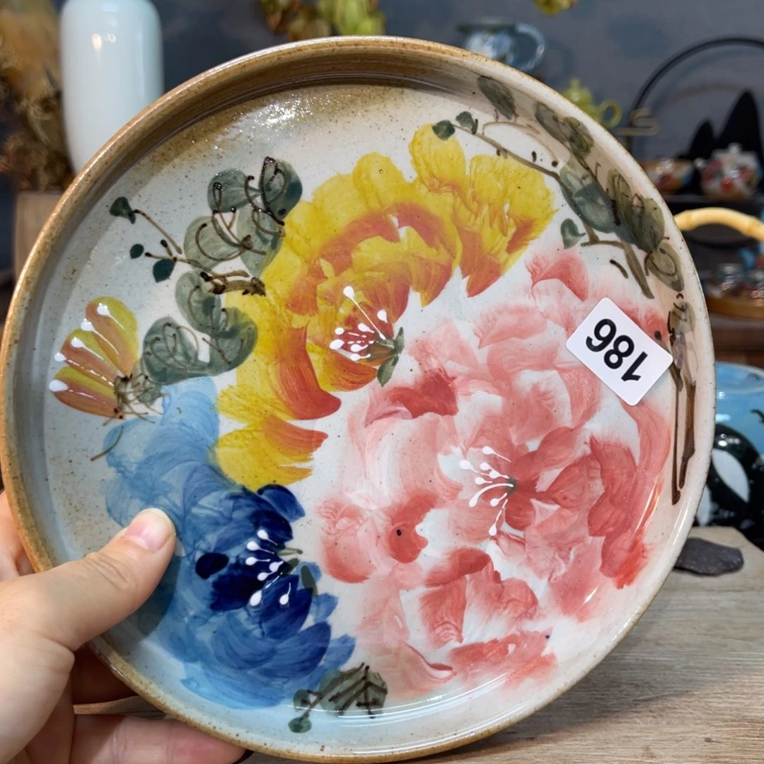 壶素浅陶瓷手工手绘
