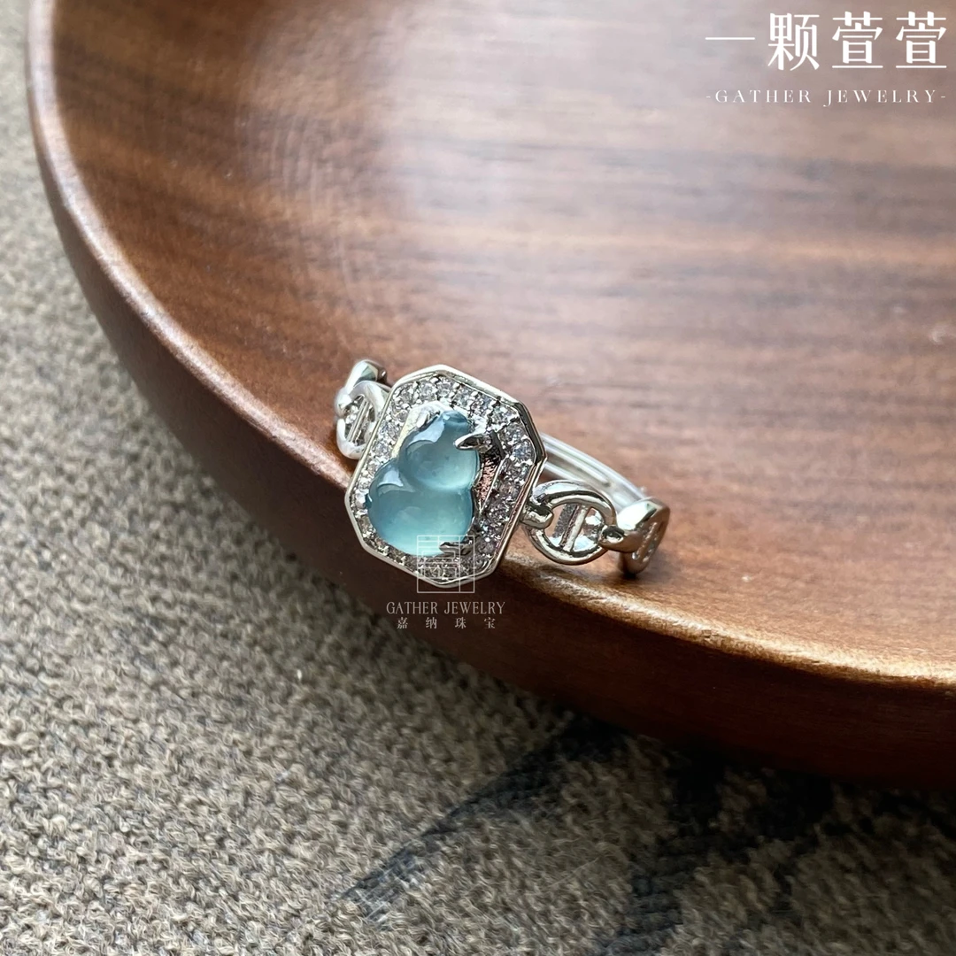 小美葫芦【一颗萱萱】天然翡翠葫芦戒指160063精致气质