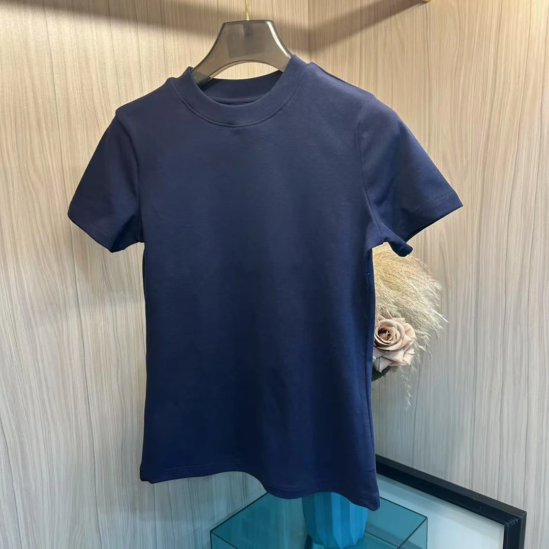 【欣姐严选】显瘦圆领T恤上衣女2025早春新款休闲百搭纯色短袖小衫