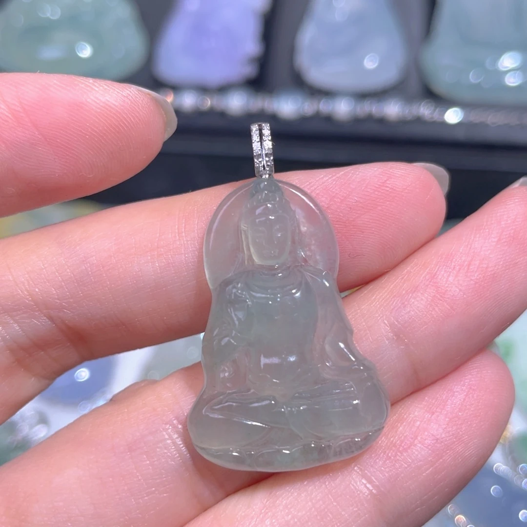 颈饰18K金镶嵌翡翠翡翠