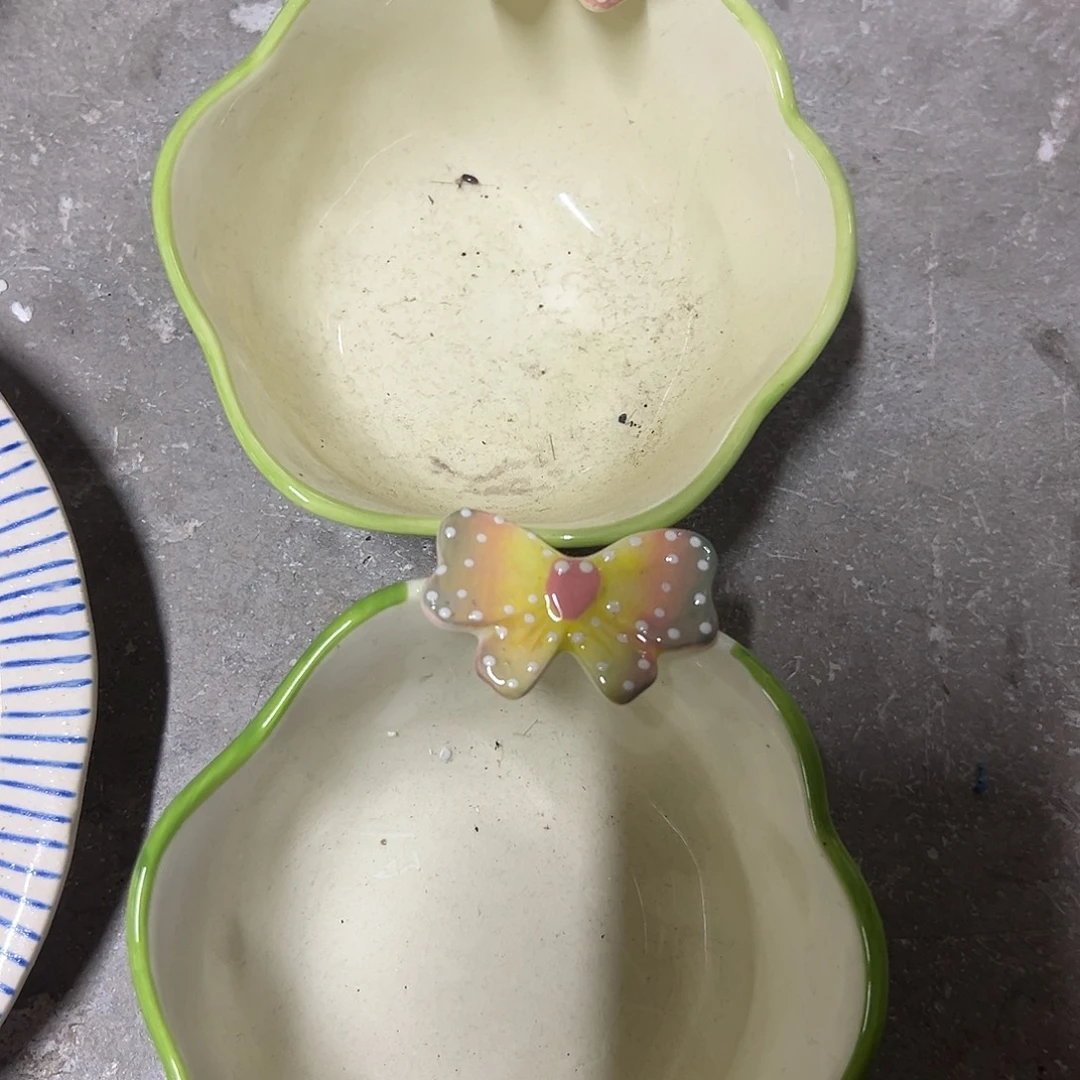 搪瓷正品银杏叶碗两个