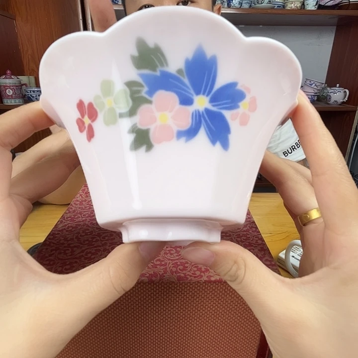 景德镇陶瓷红嘻嘻妈妈花碗一只