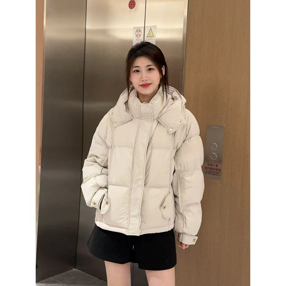 连帽立领羽绒服 小允姐姐2024新款时尚气质高级连帽立领羽绒服