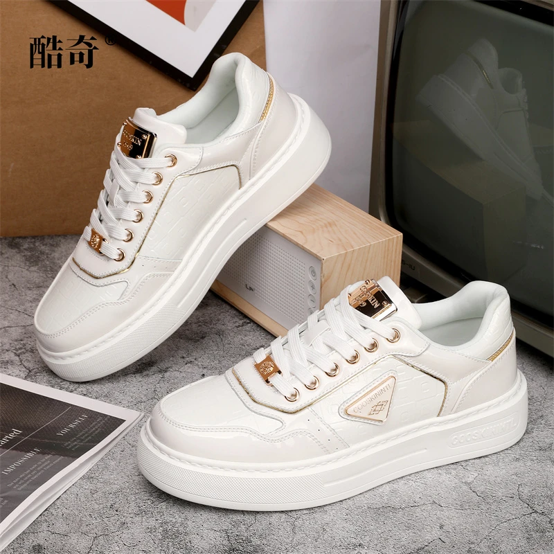 【酷奇男鞋】百搭舒适时尚休闲潮鞋男鞋潮流透气真皮韩版鞋子秋季