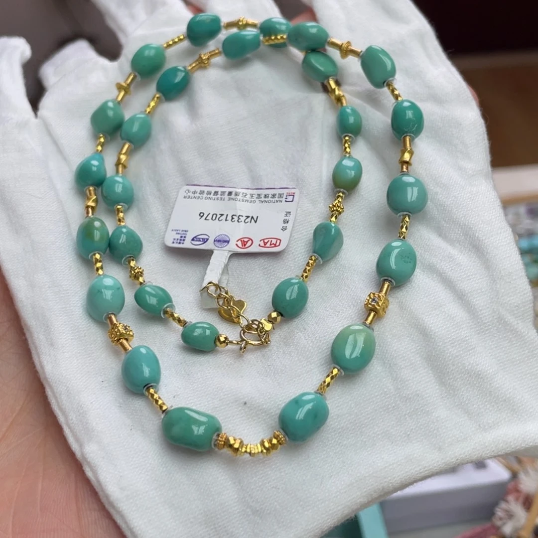 绿松石颈饰银S925镶嵌