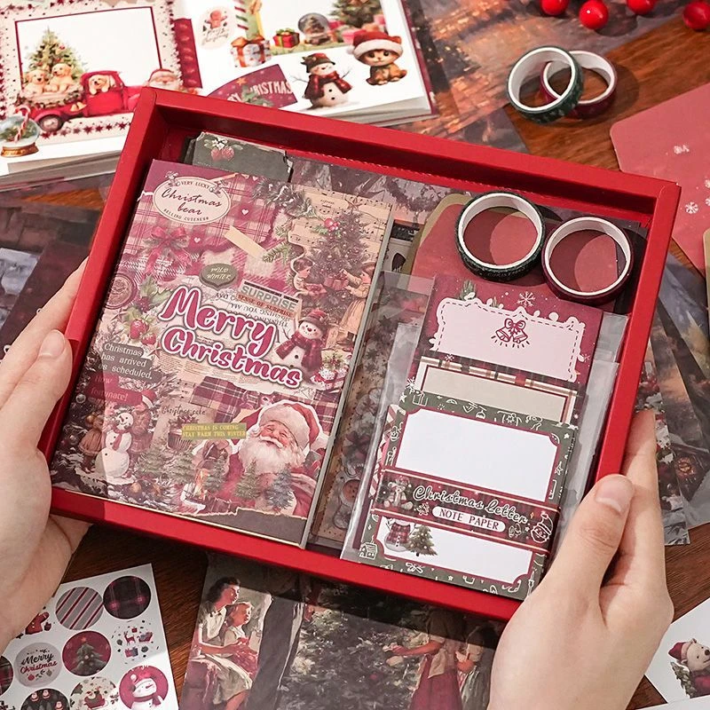 圣诞节手账本套装笔记本礼盒手帐学生毕业礼物生日伴手礼素材贴纸