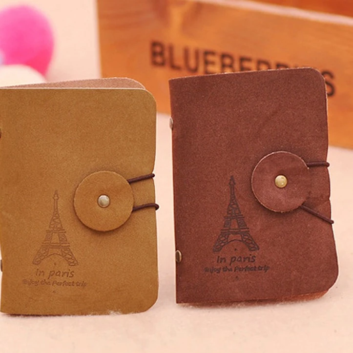 铁塔卡包韩版复古浪漫铁塔绒皮卡包绕扣卡套淘宝礼品赠品厂家批发