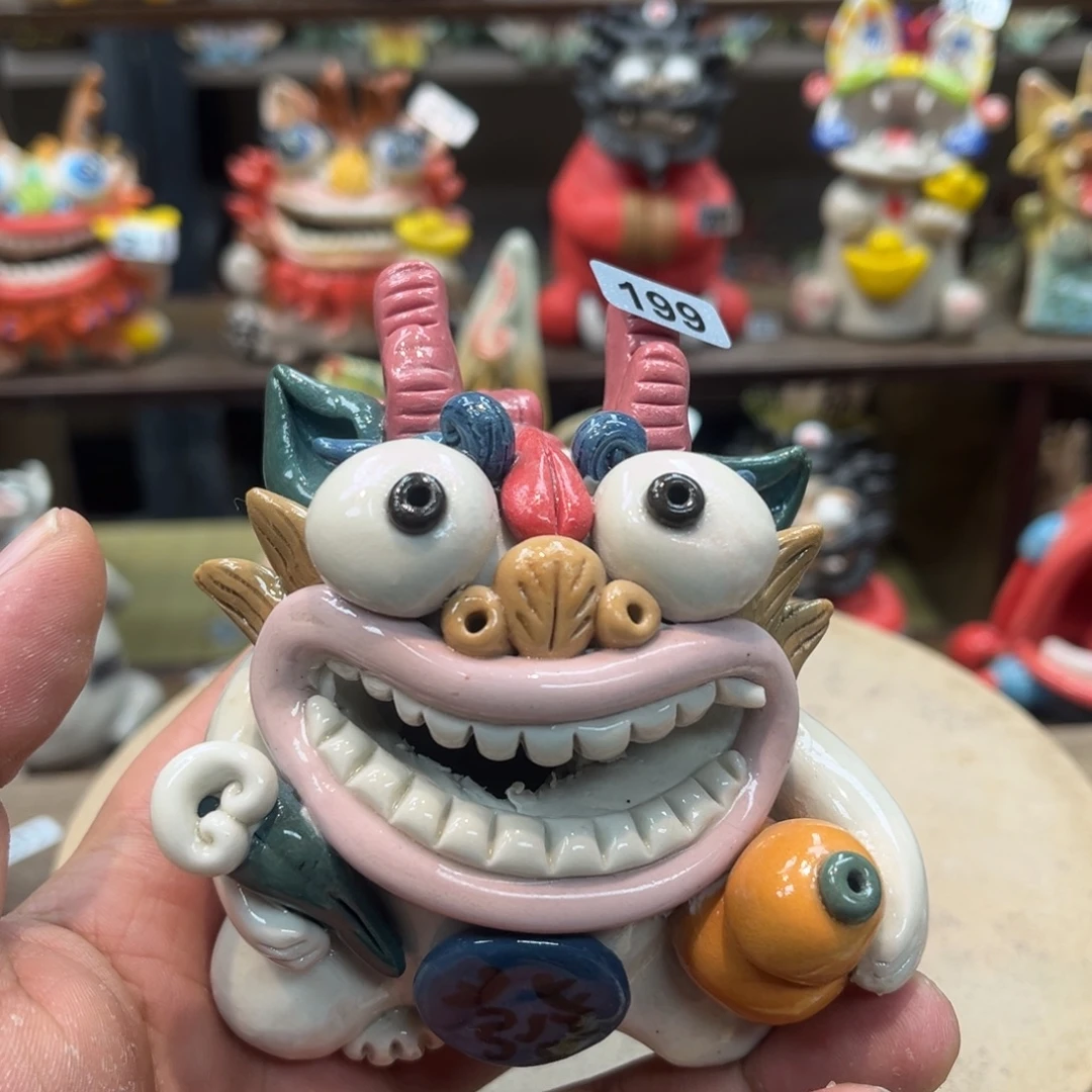 陶瓷纯手工抽象陶瓷摆件微瑕199