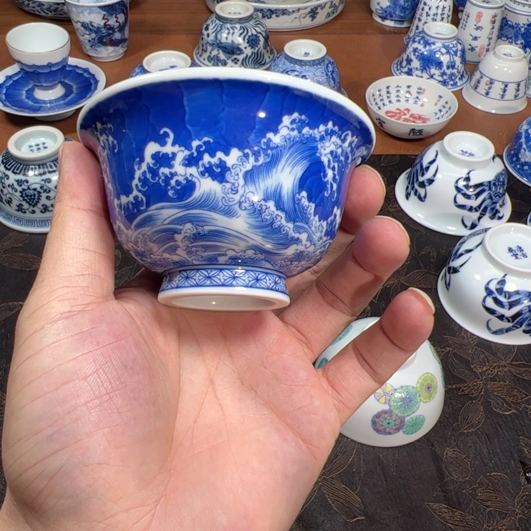 白***水陶月楼 海浪压手杯杯杯
