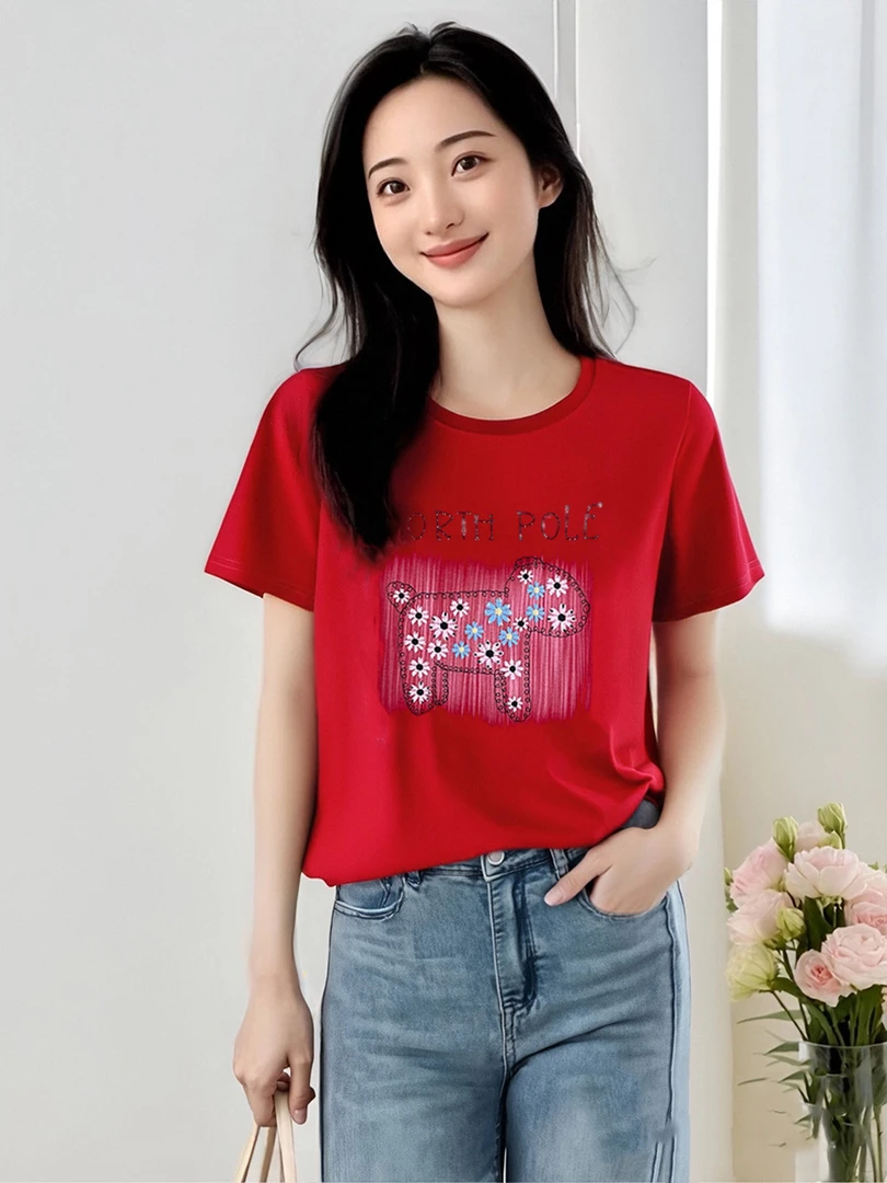 【吴姐定制】71207新款上新蚕丝棉夏季短袖T恤YX