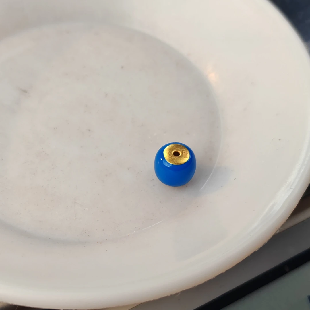 足金 卡10蓝色珐琅彩老型