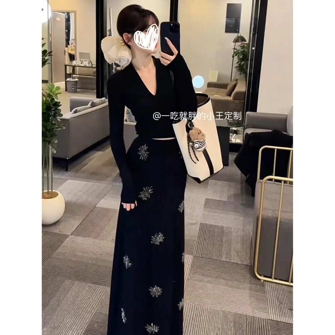 辣妹风法式时尚套装修身长裙女装轻奢慵懒风休闲风