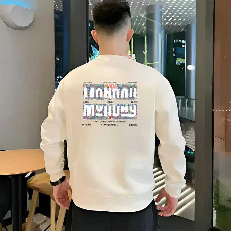 秋冬2025新款潮牌字母印花卫衣男士圆领高级感休闲打底衫长袖上衣