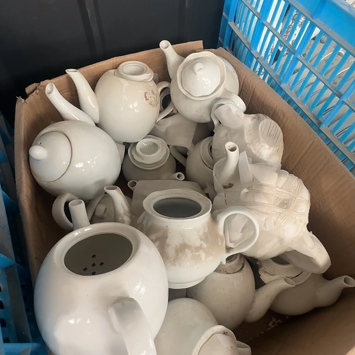 景德镇高温陶瓷老白胎茶壶器型随机1个