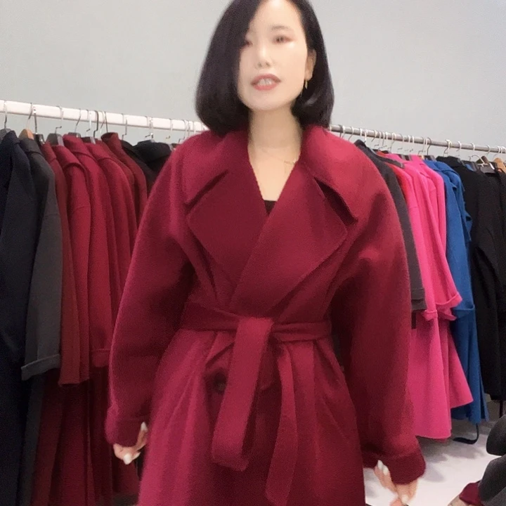 双面呢大衣M码长款