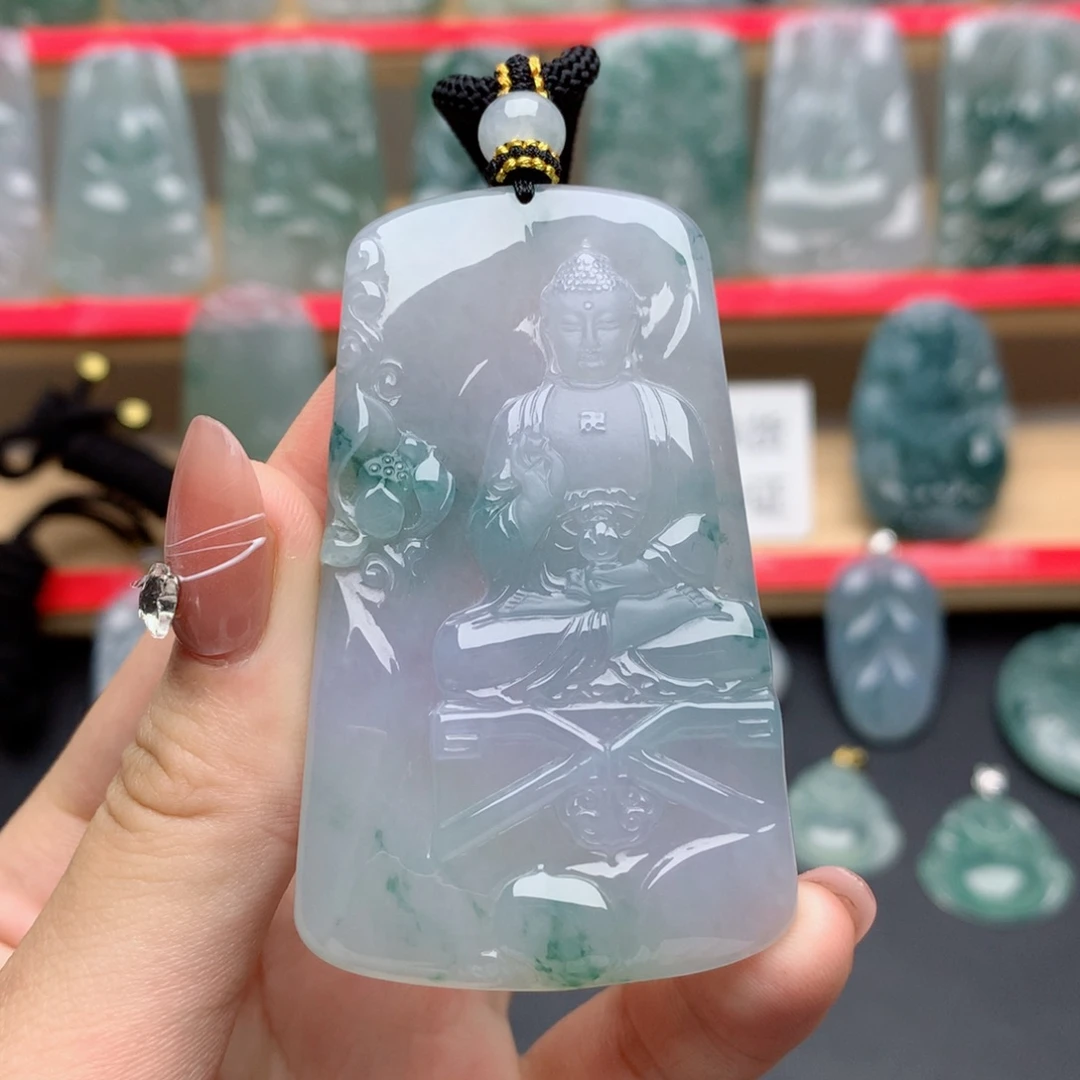 翡翠未镶嵌颈饰阿弥陀佛