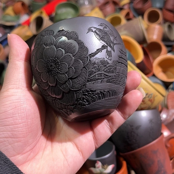 紫砂茶杯无*全手工紫砂主人杯