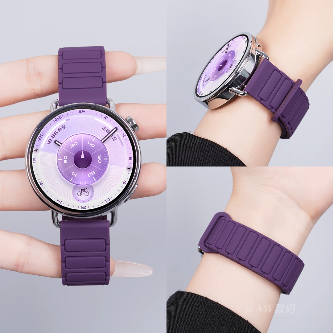 AW适用华为gt6表带watchgt5女款手表gt4/gt3磁吸硅胶高级运动腕带