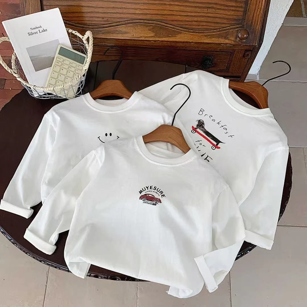 儿童长袖男童女童纯棉通用圆领卡通动漫T恤宝宝童装春秋印花宽松