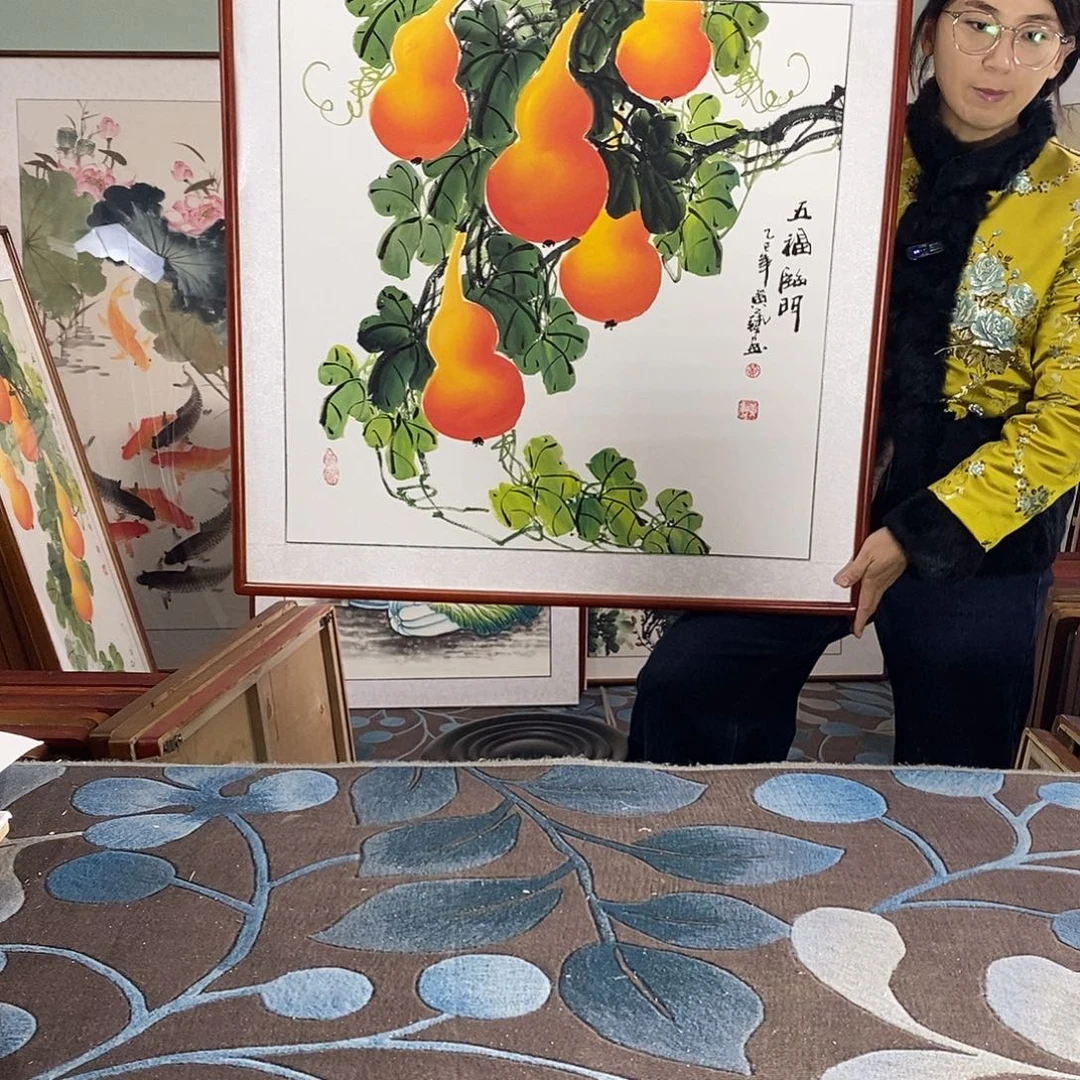 国画82✖️82手写手绘带框包邮国画作品