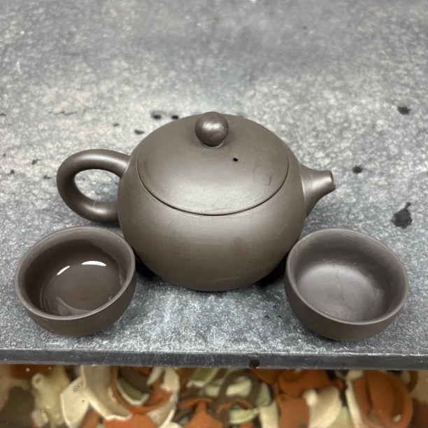 原矿宜兴紫砂壶一壶两杯茶具三件套
