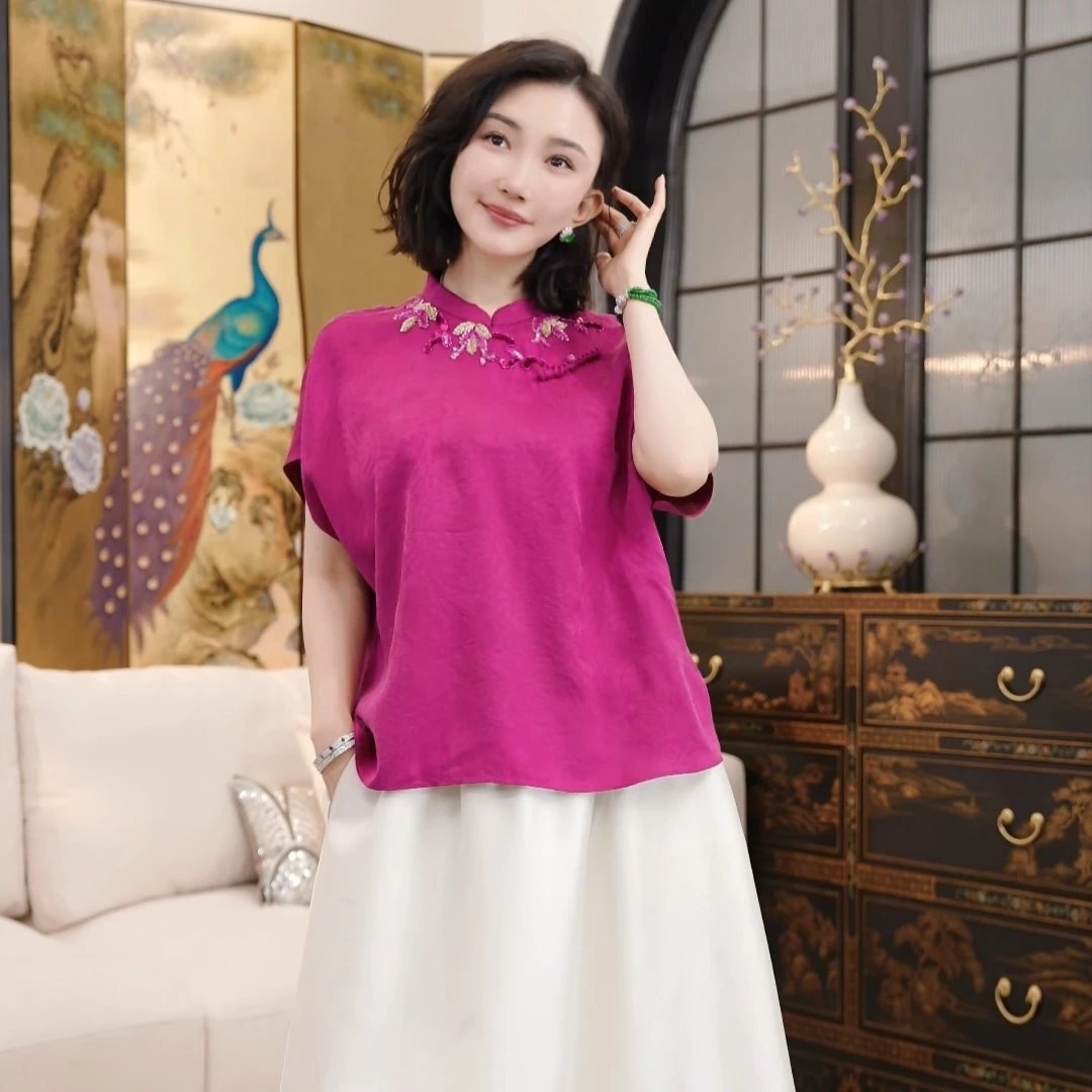 Betty Bairn【一序见春 · 香云纱】花萝香云纱桑蚕丝上衣25B-BW9821