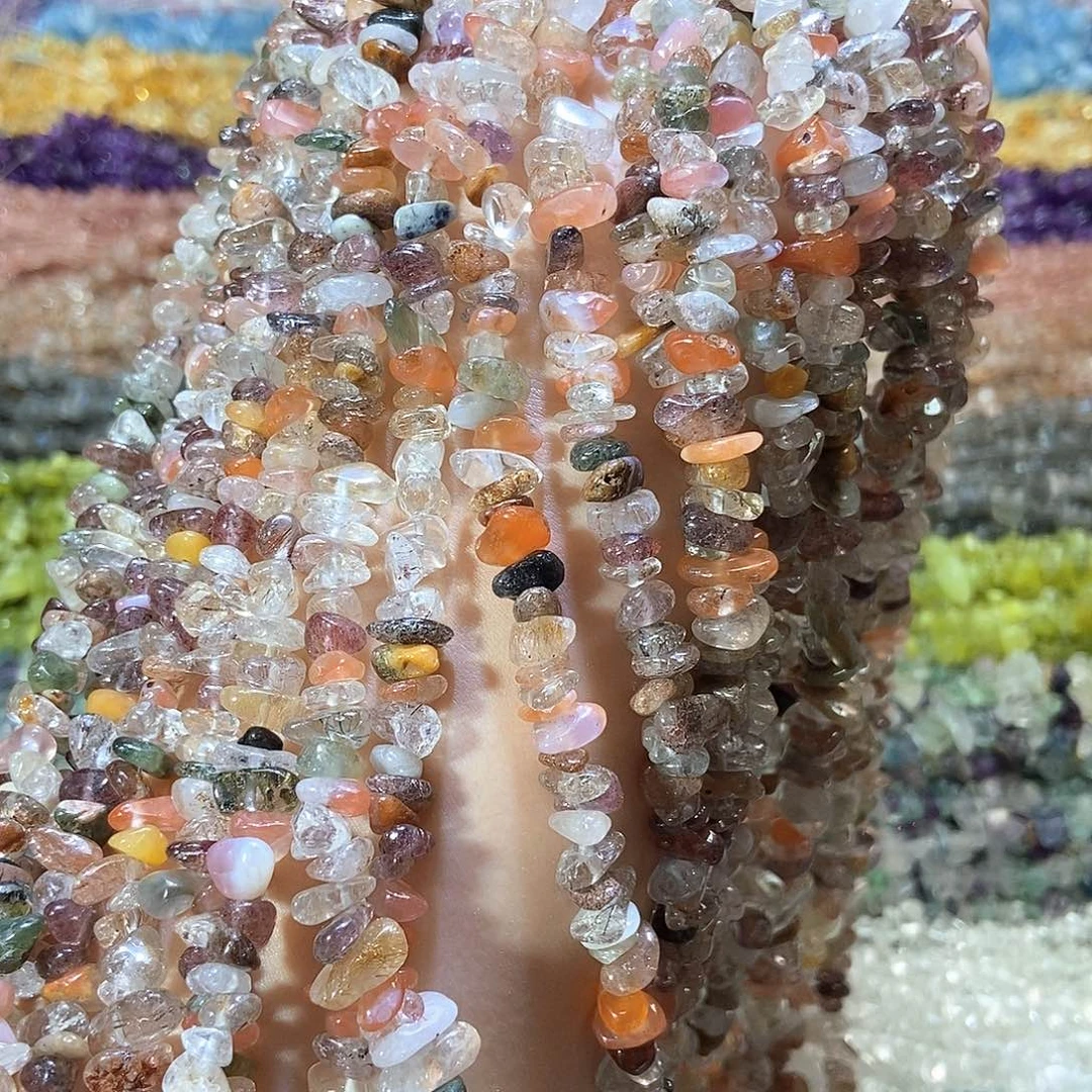 水晶珠宝半成品未镶嵌彩发晶