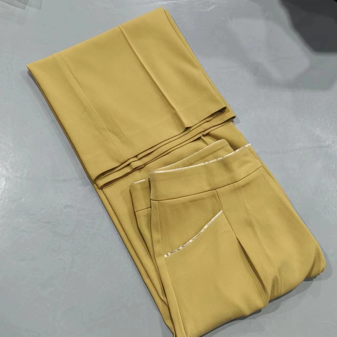 130号【南油玲姐】杏色直筒裤休闲裤68002